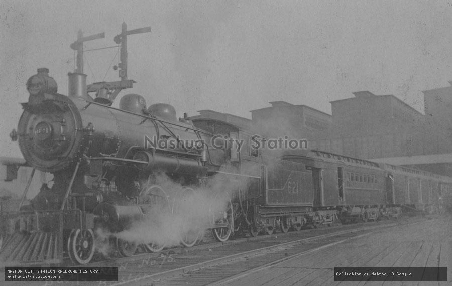 Postcard: Boston & Maine Railroad #621 at North Station, Boston, Massachusetts